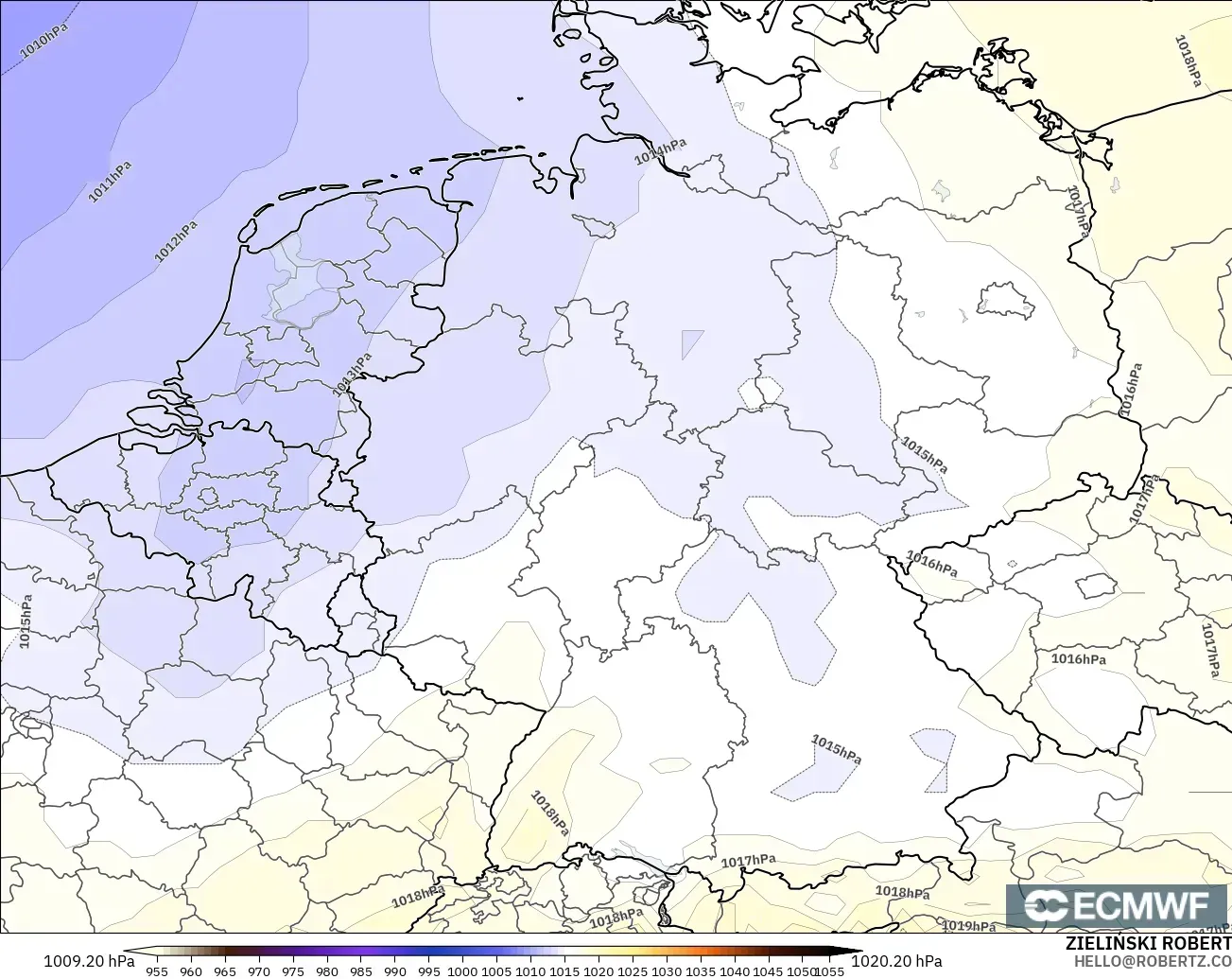 ECMWF IFS 0.25° model - Jerman, Tekanan