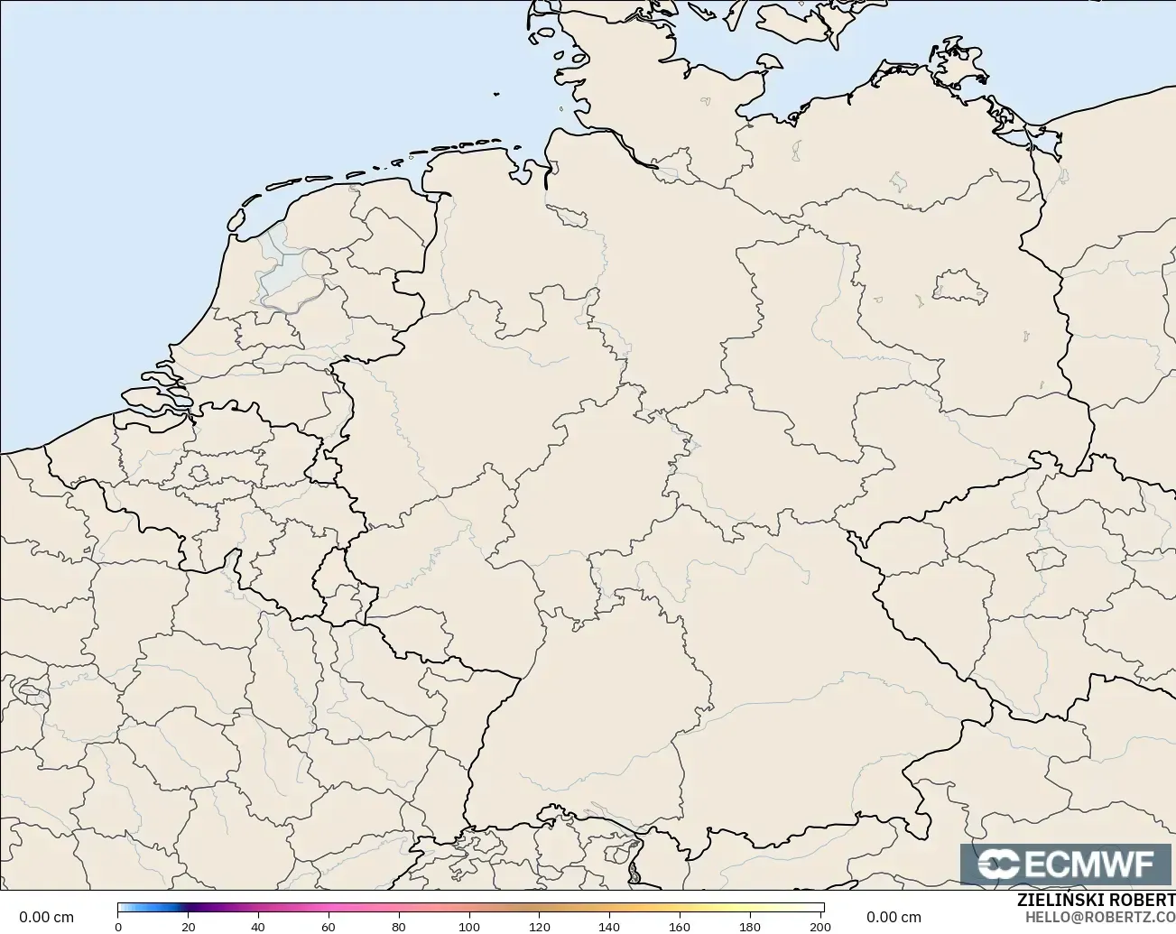 ECMWF IFS 0.25° model - Germany, Snow Depth