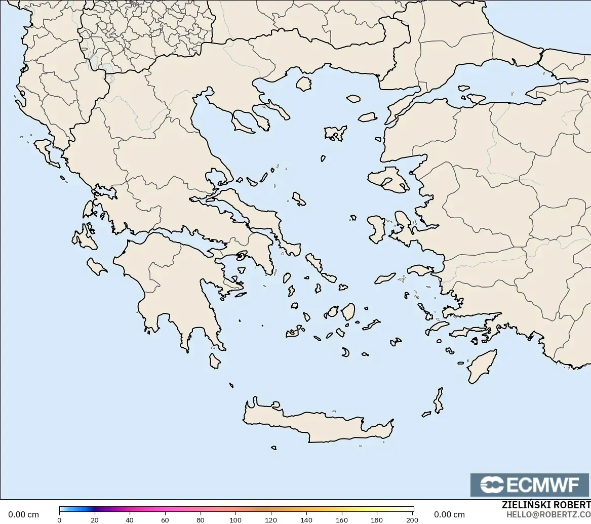 ECMWF IFS 0.25° model - Greece, Snow Depth