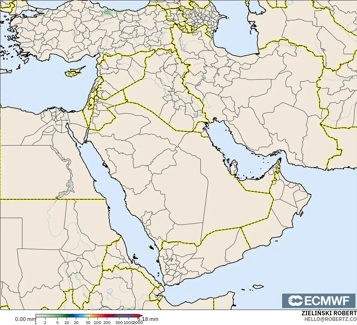 ECMWF IFS 0.25° model - Middle East, Precipitation Accumulation