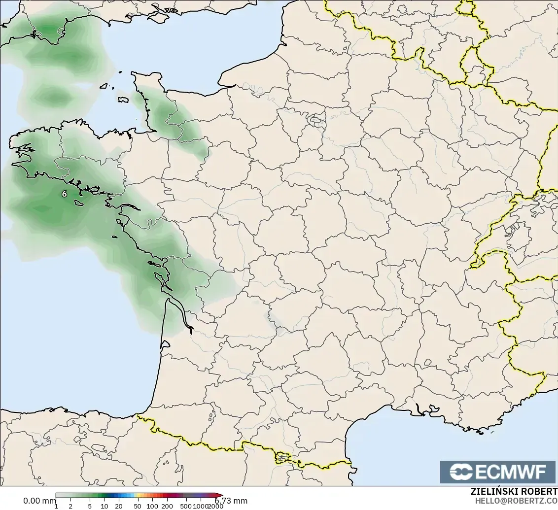 ECMWF IFS 0.25° model - France, Precipitation Accumulation