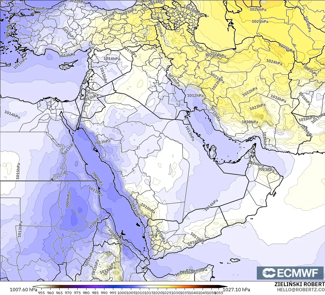 ECMWF IFS 0.25° model - Middle East, Pressure