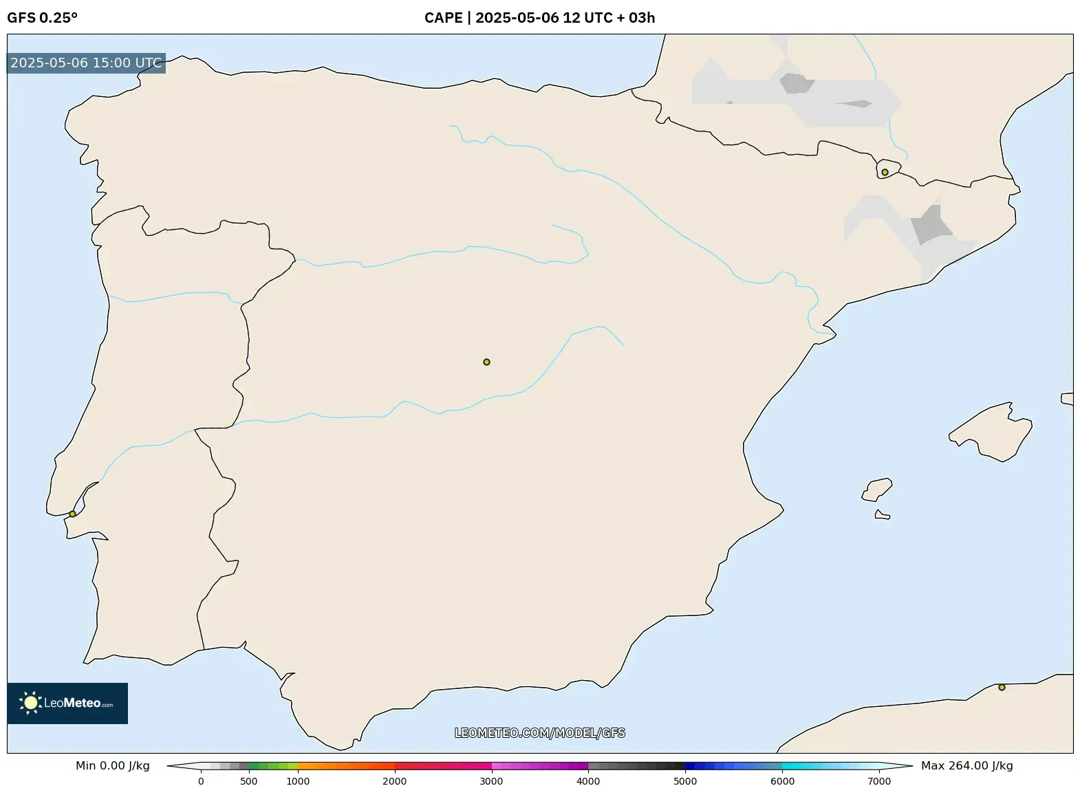 GFS - Spain, CAPE GFS - Spain, CAPE