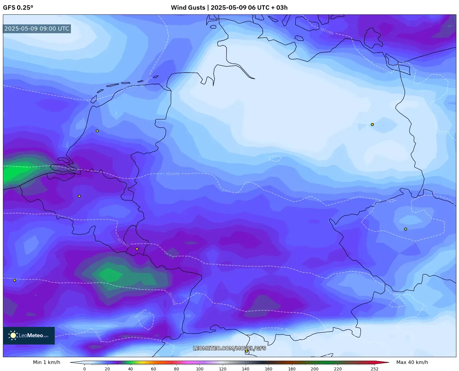 GFS - Germany, Wind Gusts GFS - Germany, Wind Gusts