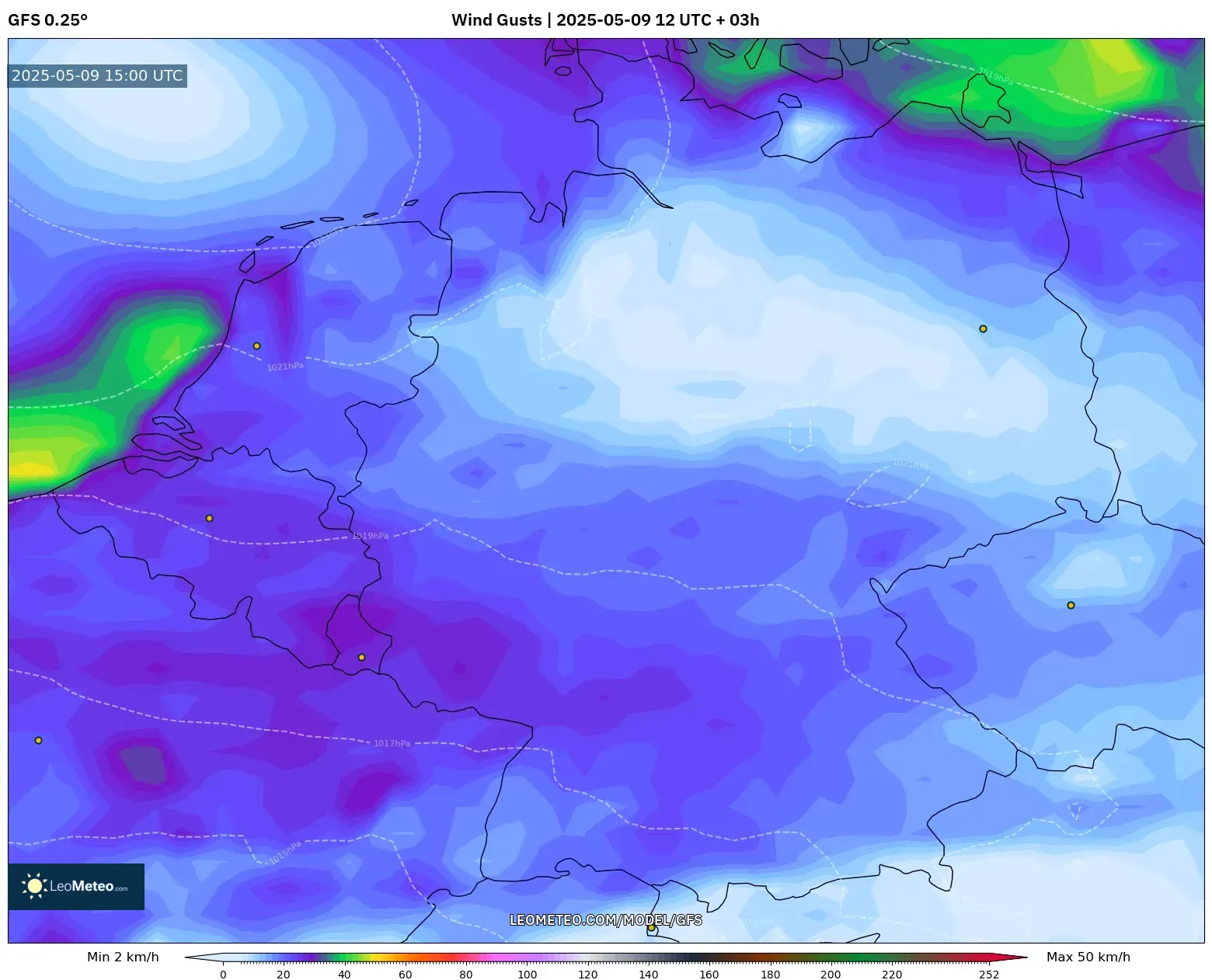 GFS - Germany, Wind Gusts GFS - Germany, Wind Gusts