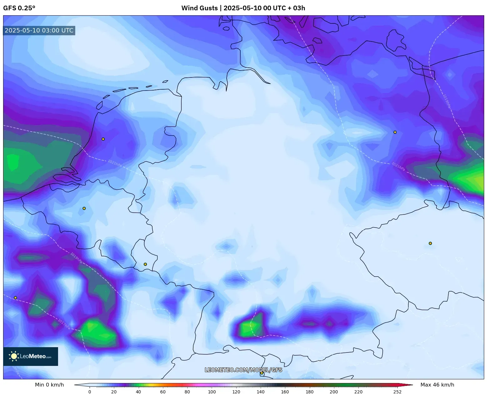 GFS - Germany, Wind Gusts GFS - Germany, Wind Gusts