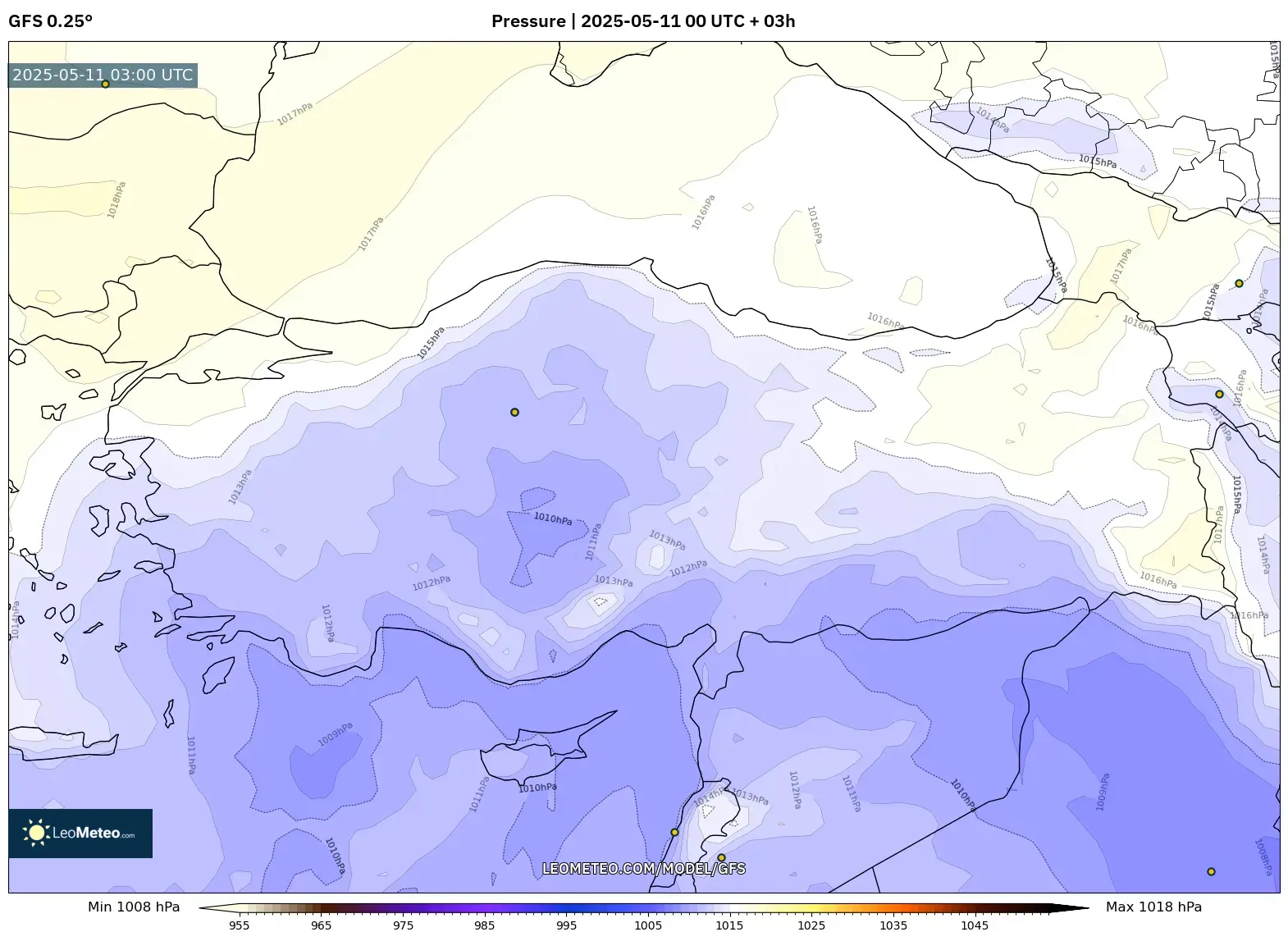 GFS - Turkey, Pressure GFS - Turkey, Pressure