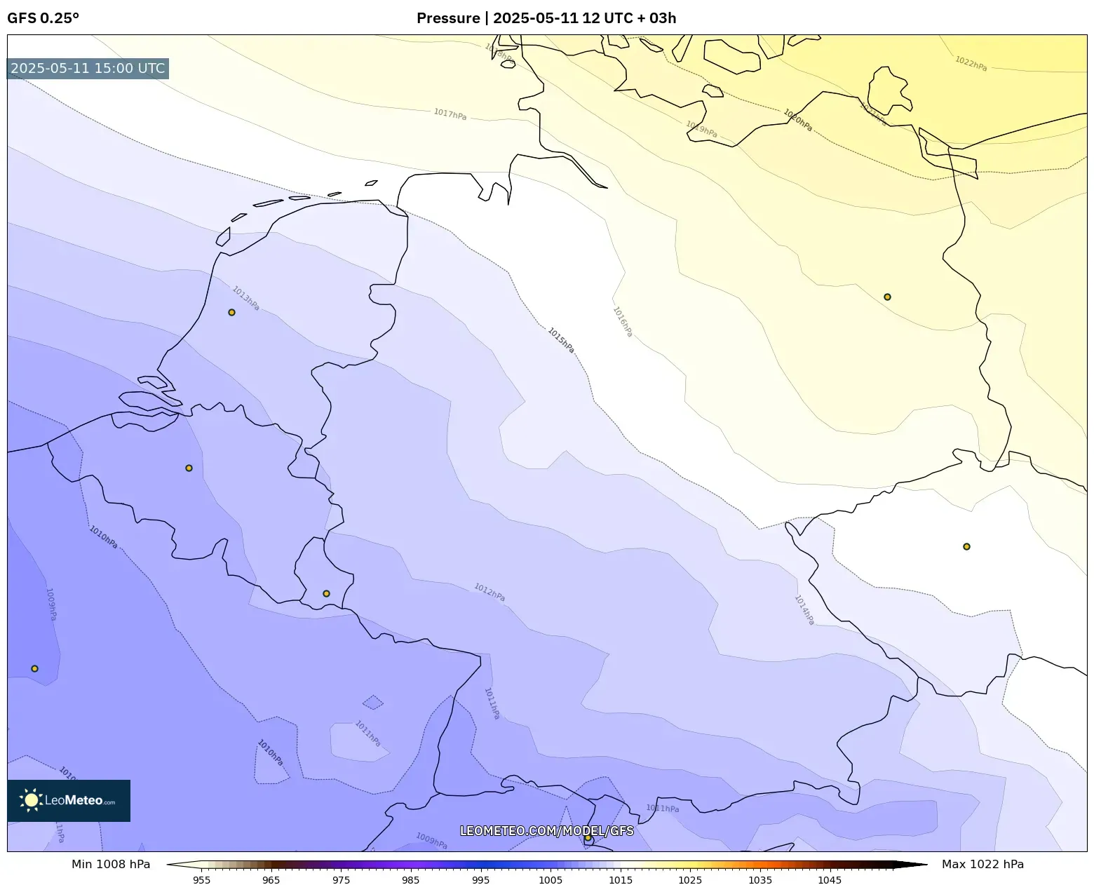 GFS - Germany, Pressure GFS - Germany, Pressure