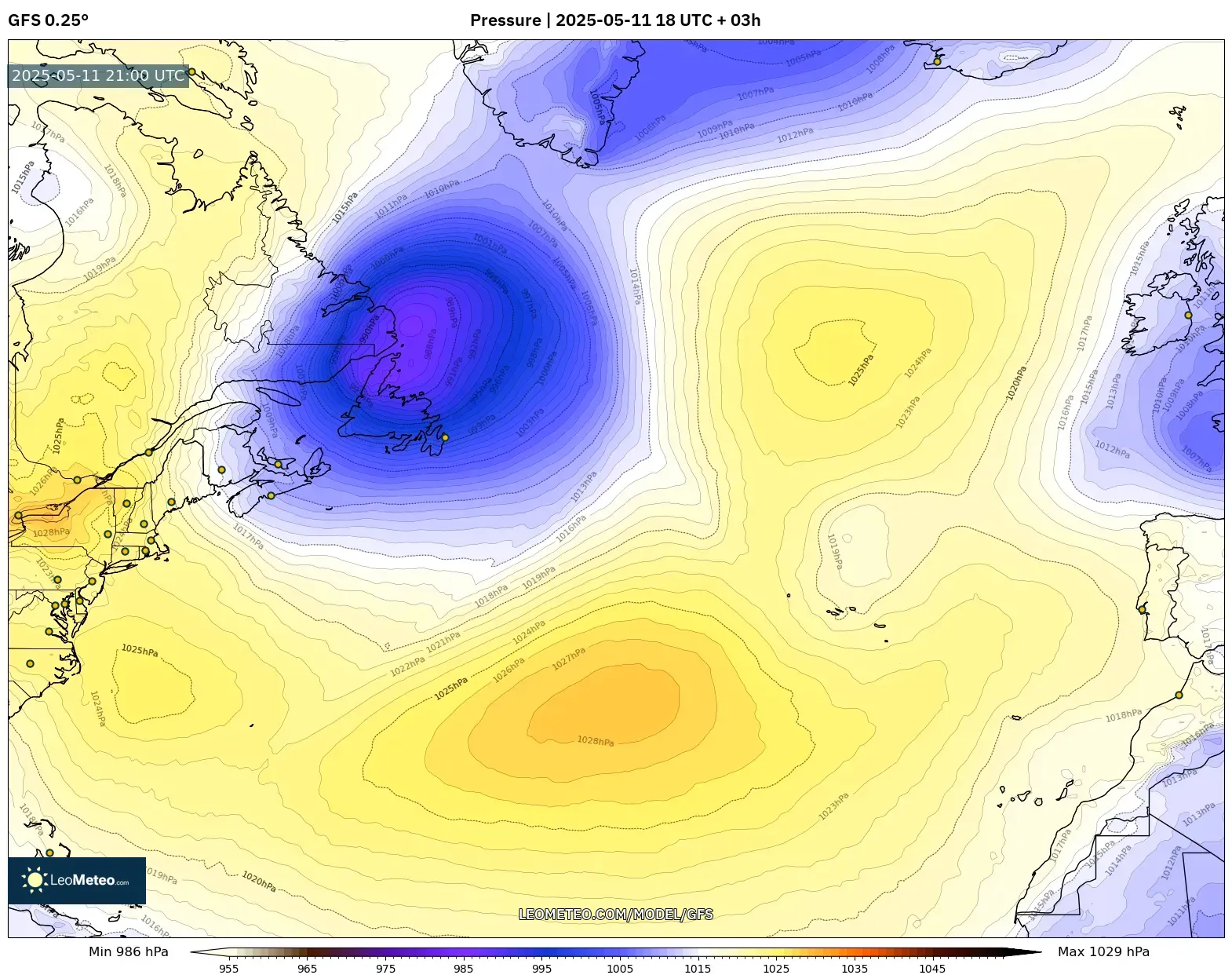 GFS - North Atlantic, Pressure GFS - North Atlantic, Pressure