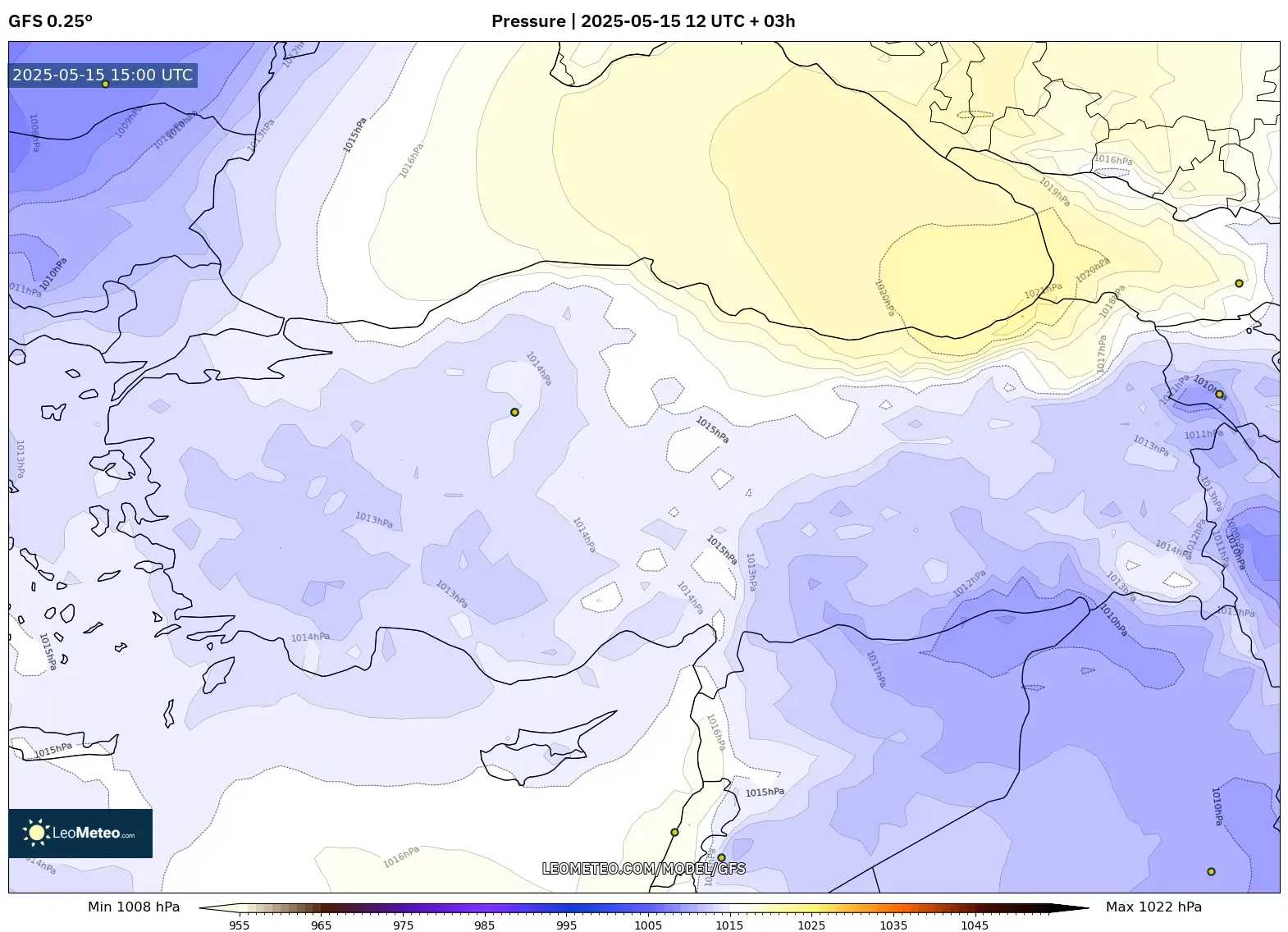 GFS model - Turkey, Pressure GFS model - Turkey, Pressure
