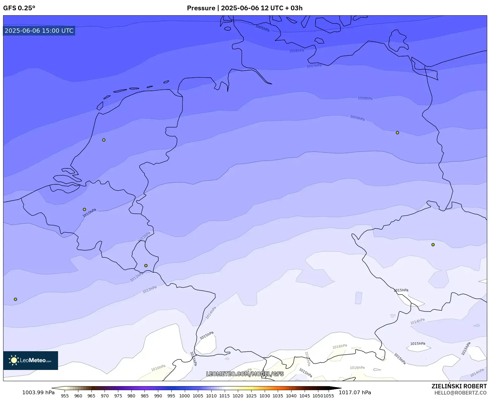GFS model - Germany, Pressure GFS model - Germany, Pressure