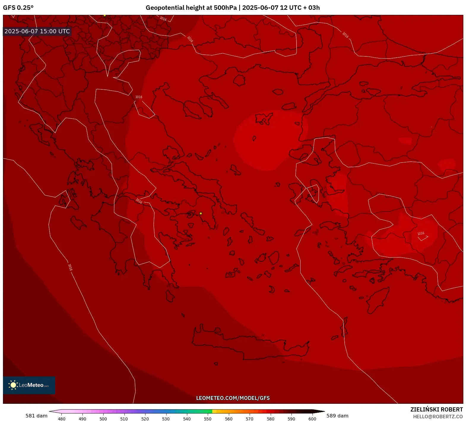 GFS model - Yunani, Ketinggian geopotensial pada 500 hPa