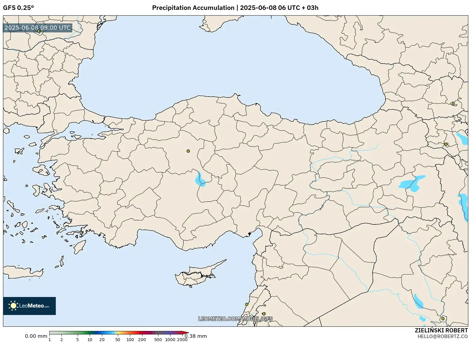 GFS model - Turkey, Precipitation Accumulation GFS model - Turkey, Precipitation Accumulation