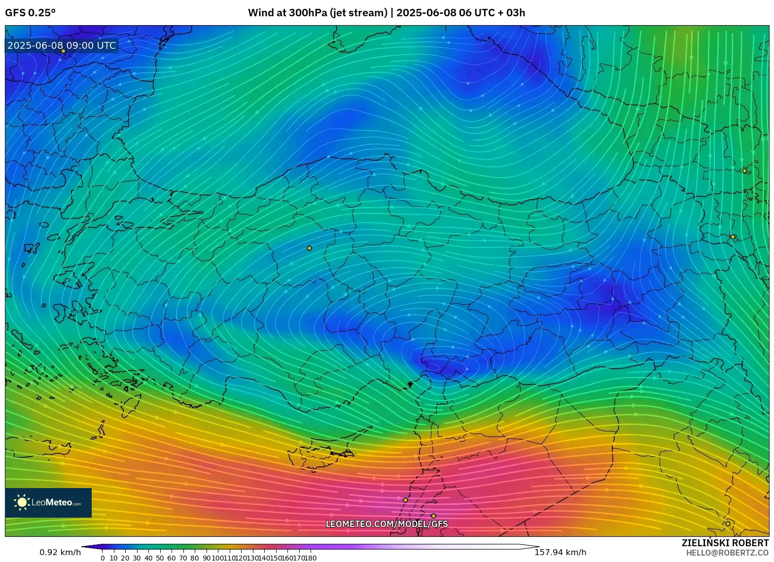 GFS model - Turkey, Wind at 300hPa (jet stream) GFS model - Turkey, Wind at 300hPa (jet stream)