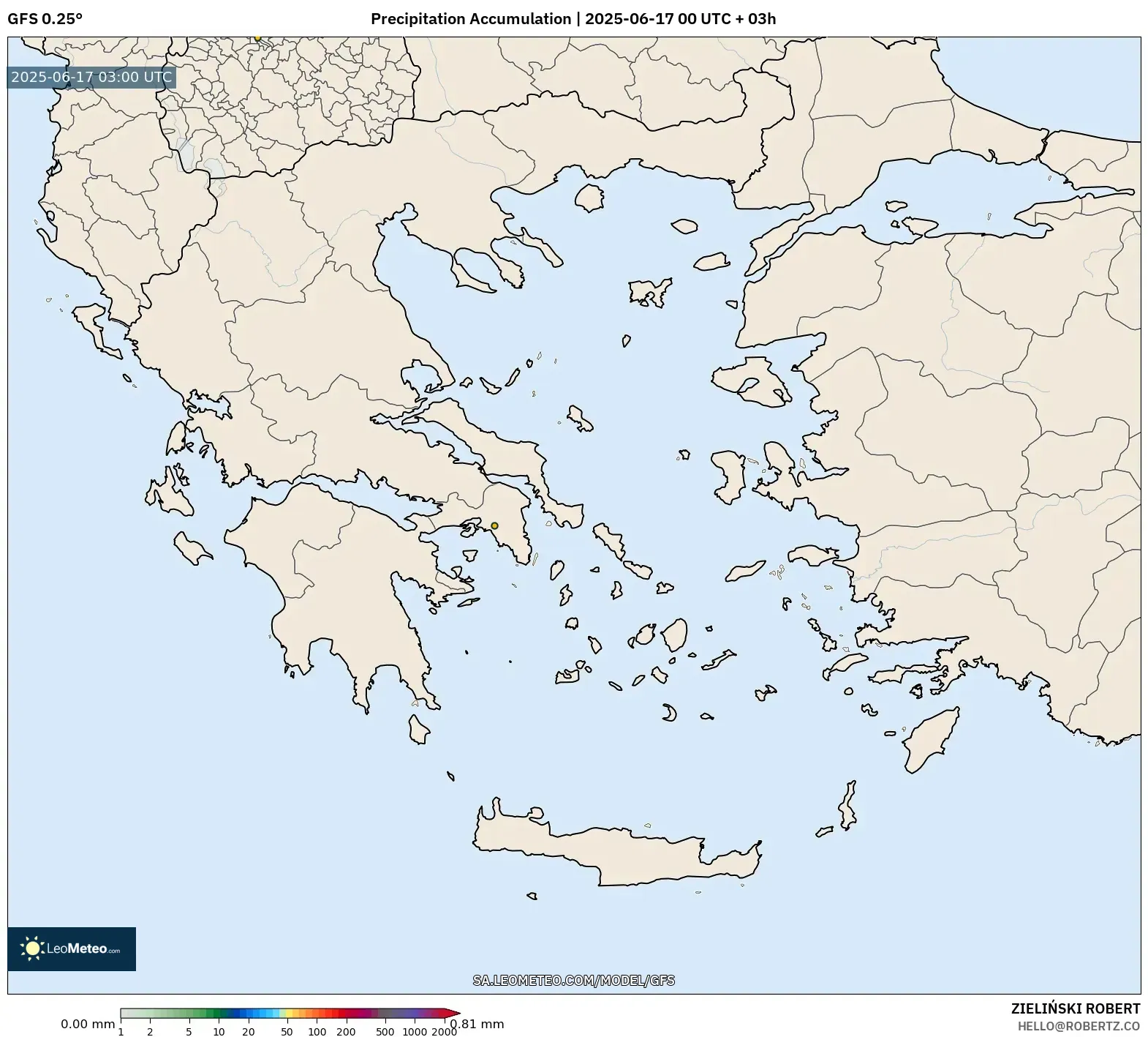 GFS model - Greece, Precipitation Accumulation GFS model - Greece, Precipitation Accumulation