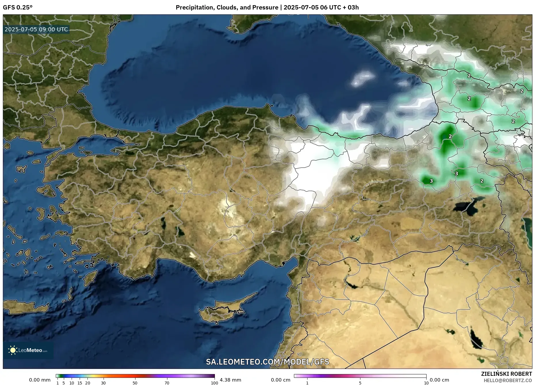 GFS model - Turkey, Precipitation, Clouds, and Pressure GFS model - Turkey, Precipitation, Clouds, and Pressure