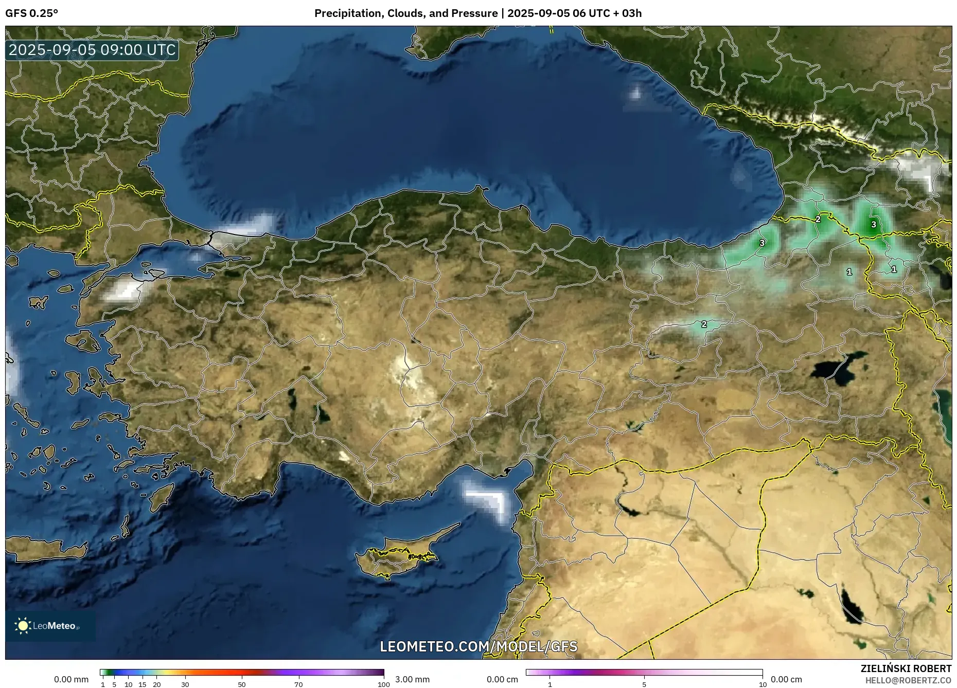 GFS model - Turkey, Precipitation, Clouds, and Pressure GFS model - Turkey, Precipitation, Clouds, and Pressure