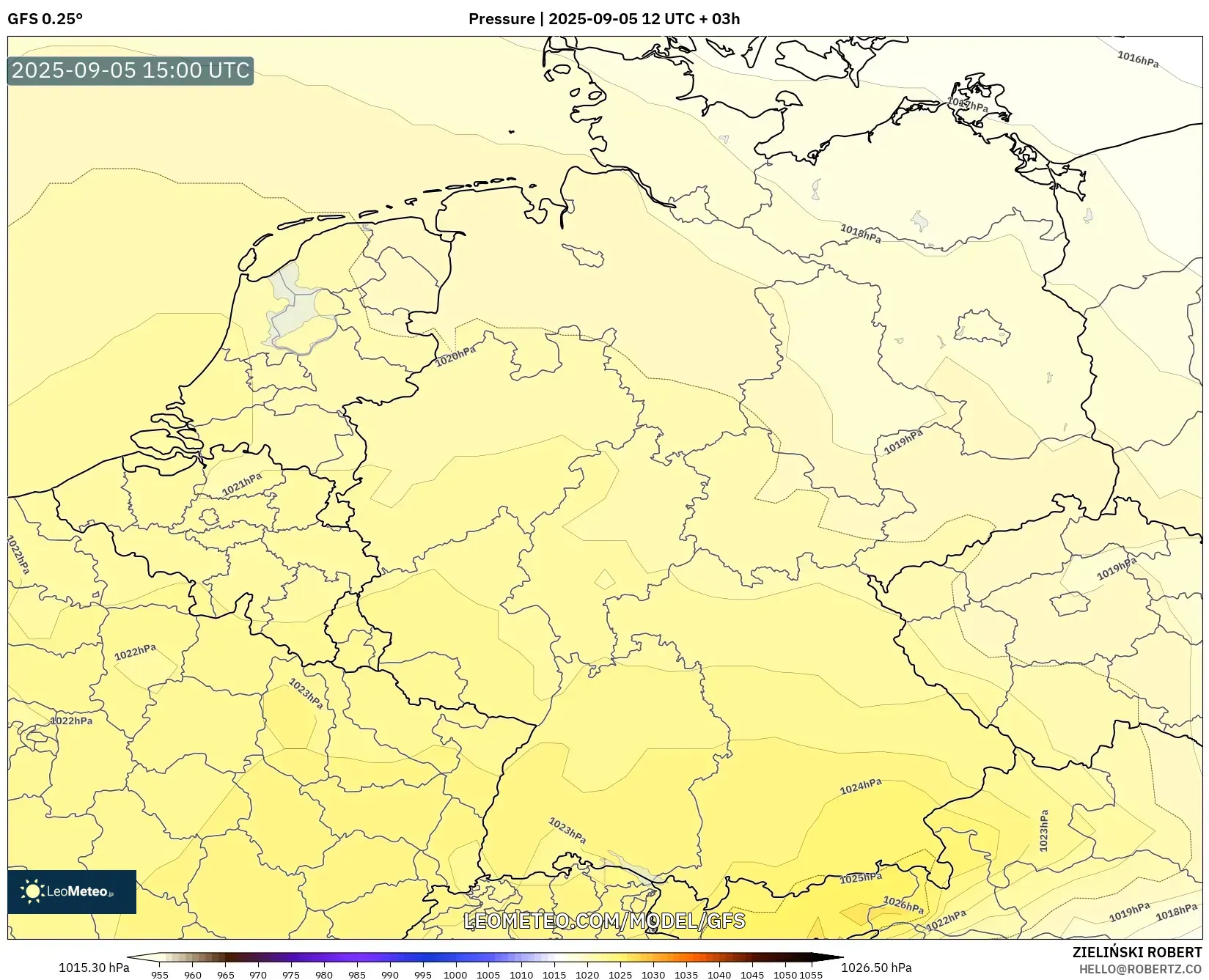 GFS model - Germany, Pressure GFS model - Germany, Pressure