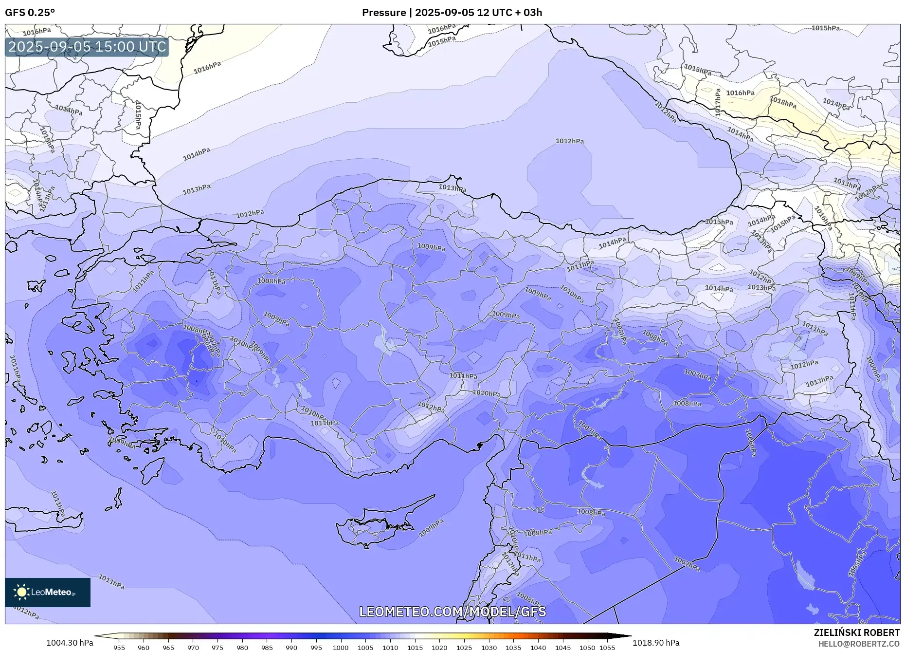 GFS model - Turkey, Pressure GFS model - Turkey, Pressure
