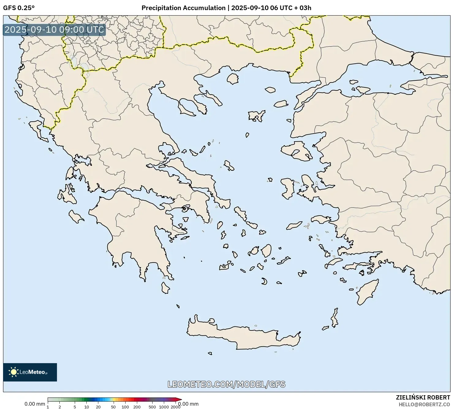 GFS model - Greece, Precipitation Accumulation GFS model - Greece, Precipitation Accumulation