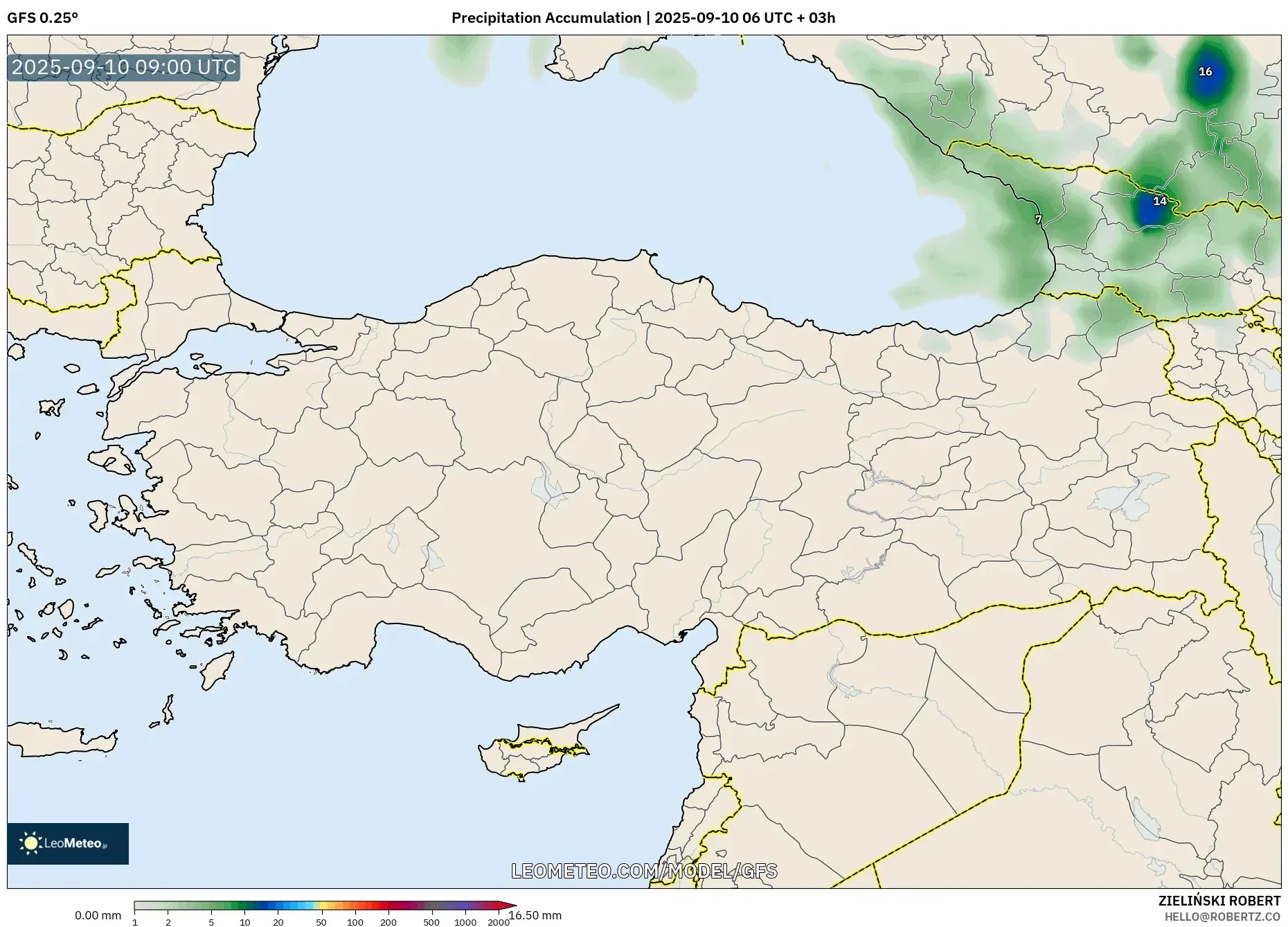 GFS model - Turkey, Precipitation Accumulation GFS model - Turkey, Precipitation Accumulation