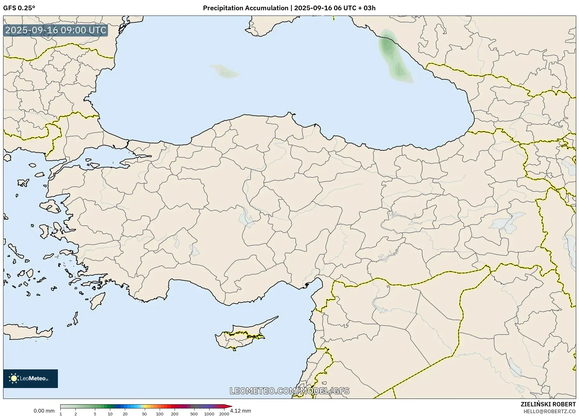 GFS model - Turkey, Precipitation Accumulation