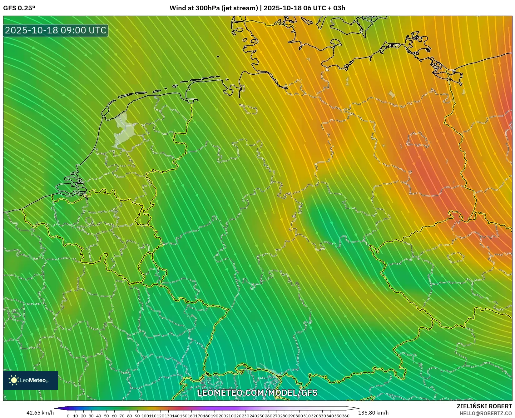 GFS model - Germany, Wind at 300hPa (jet stream) GFS model - Germany, Wind at 300hPa (jet stream)