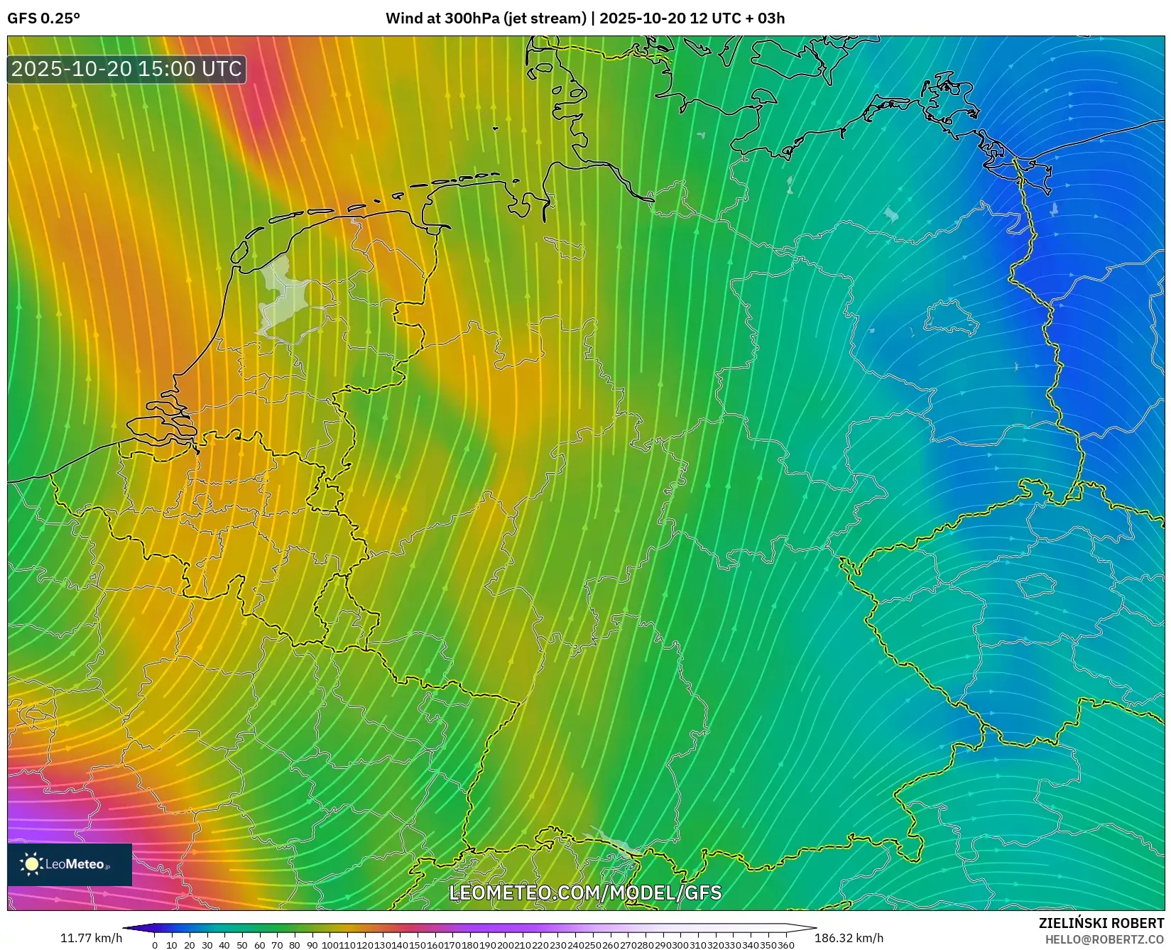 GFS model - Germany, Wind at 300hPa (jet stream) GFS model - Germany, Wind at 300hPa (jet stream)