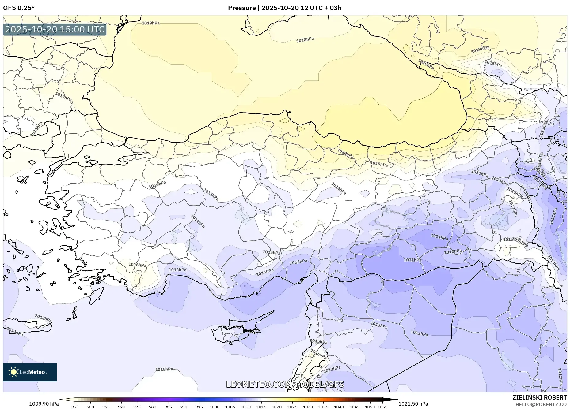 GFS model - Turkey, Pressure GFS model - Turkey, Pressure