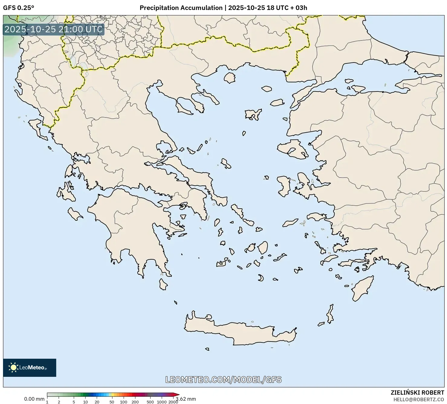 GFS model - Greece, Precipitation Accumulation GFS model - Greece, Precipitation Accumulation