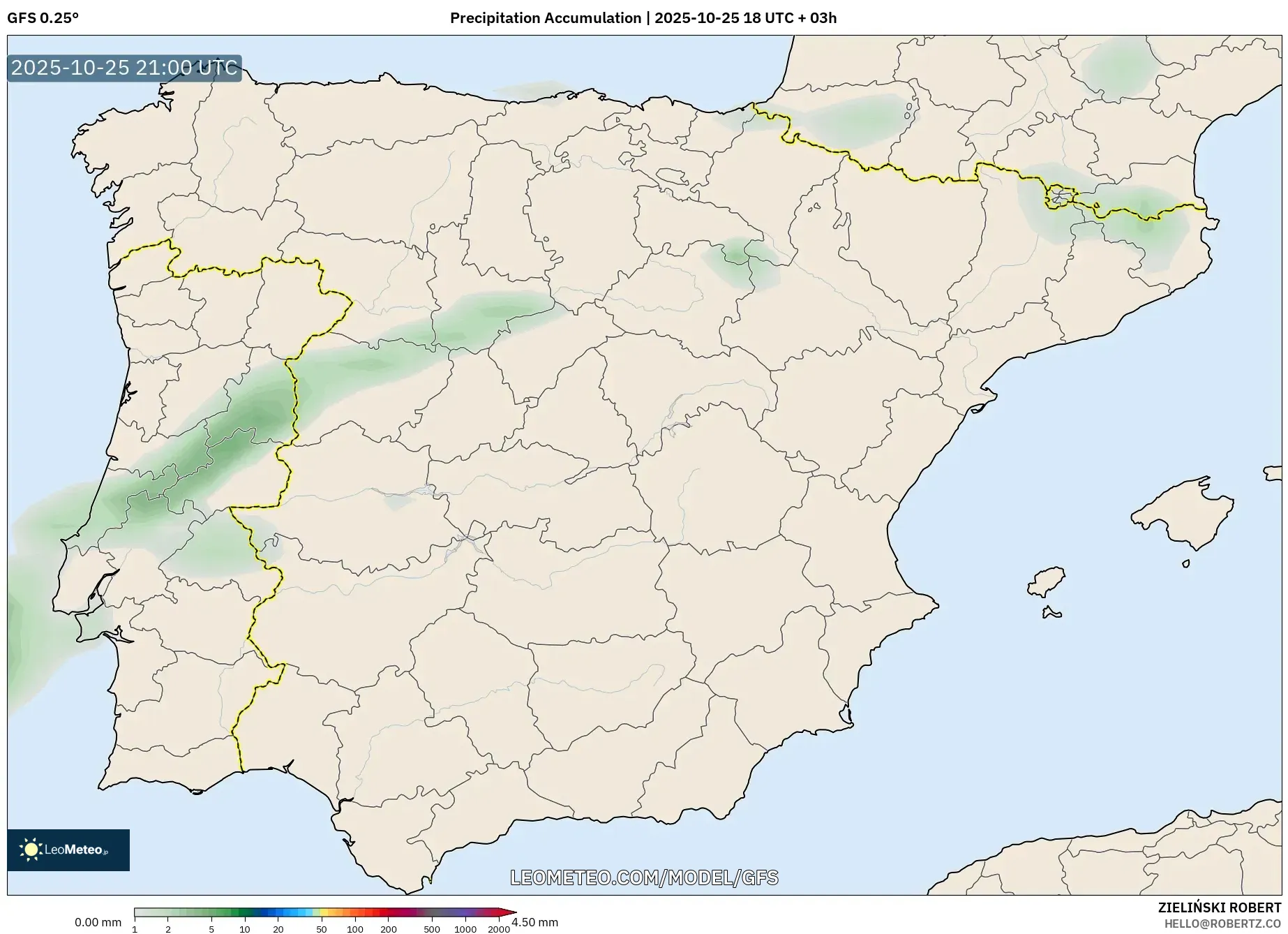 GFS model - Spain, Precipitation Accumulation GFS model - Spain, Precipitation Accumulation