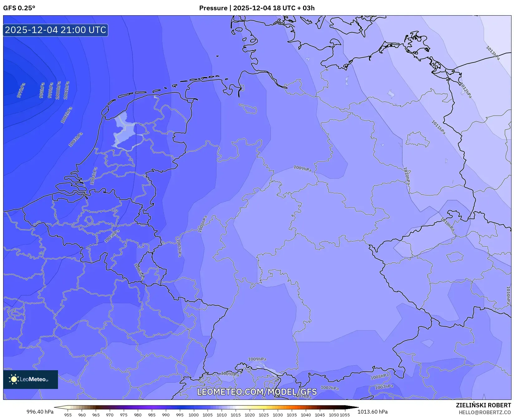 GFS model - Germany, Pressure