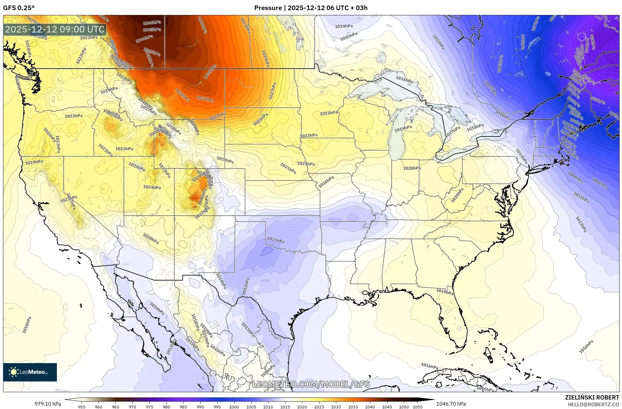 GFS model - Amerika Syarikat, Tekanan