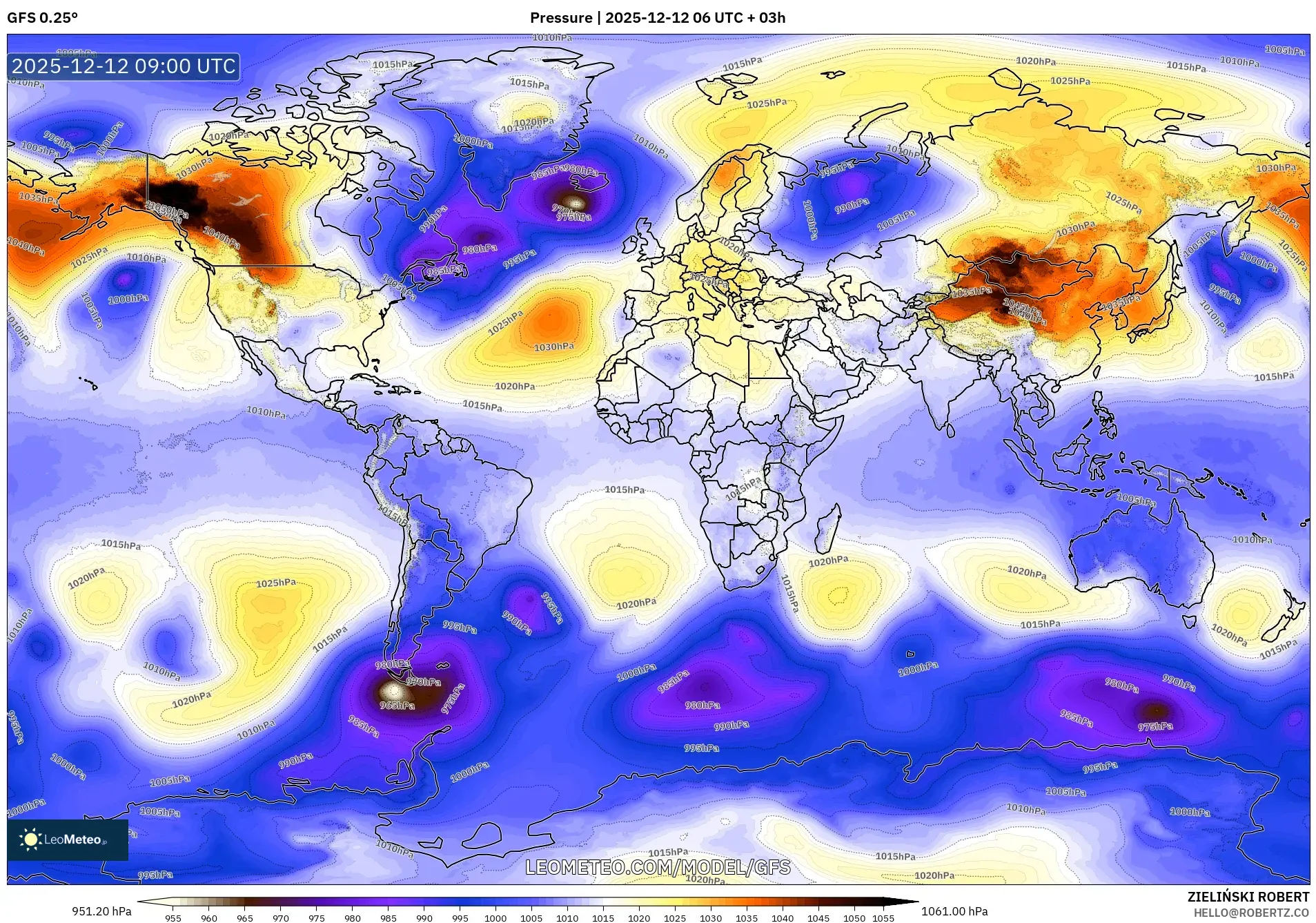 GFS model - Dunia, Tekanan