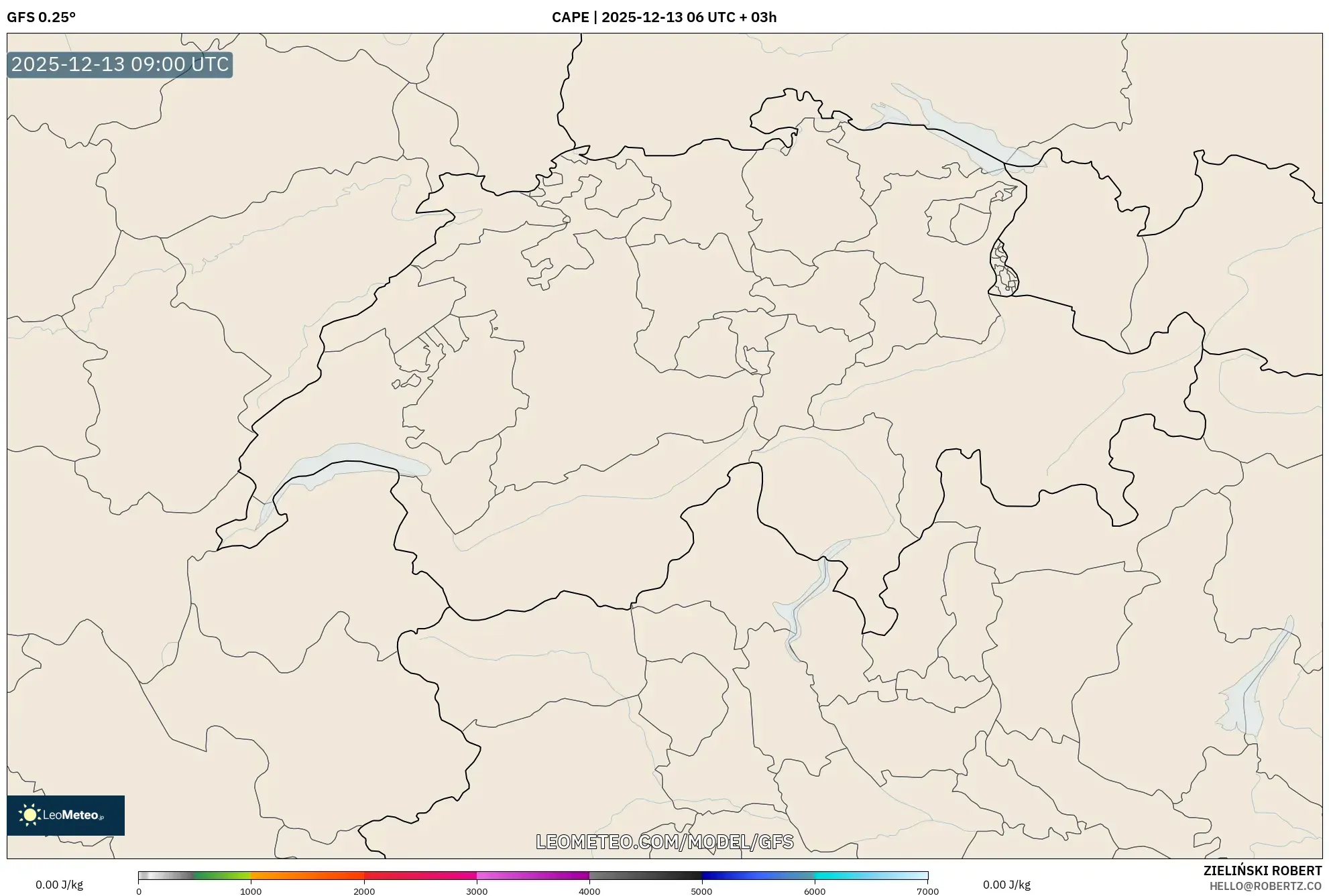 GFS model - Swiss, CAPE