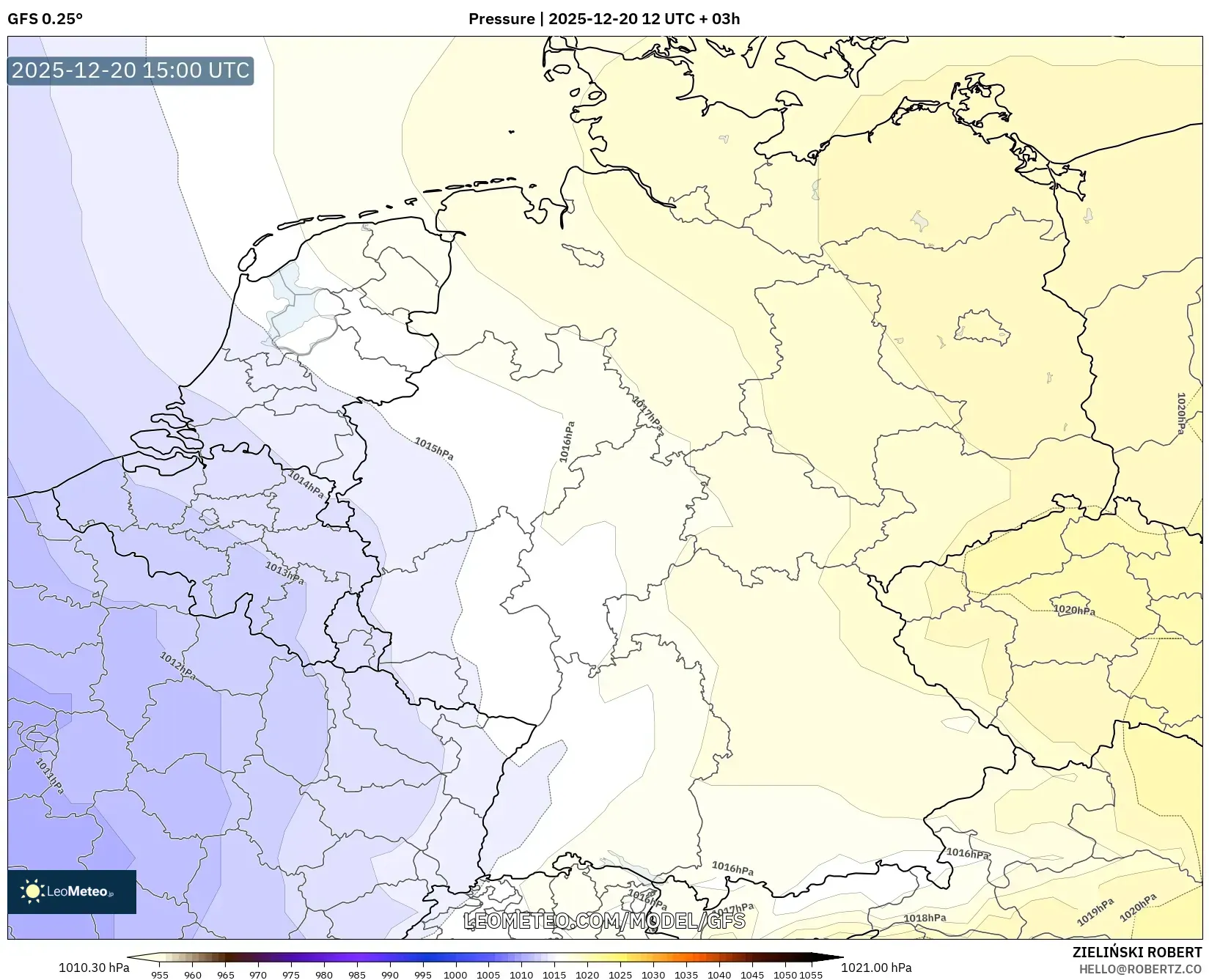 GFS model - Germany, Pressure