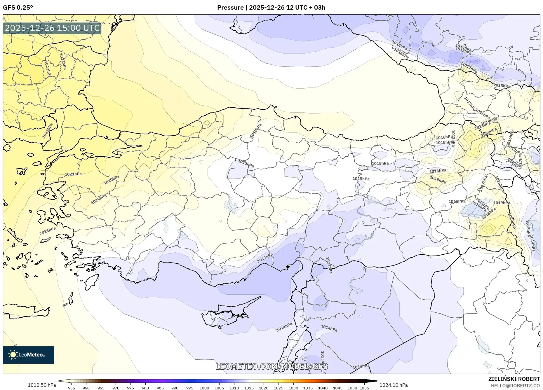 GFS model - Turkey, Pressure