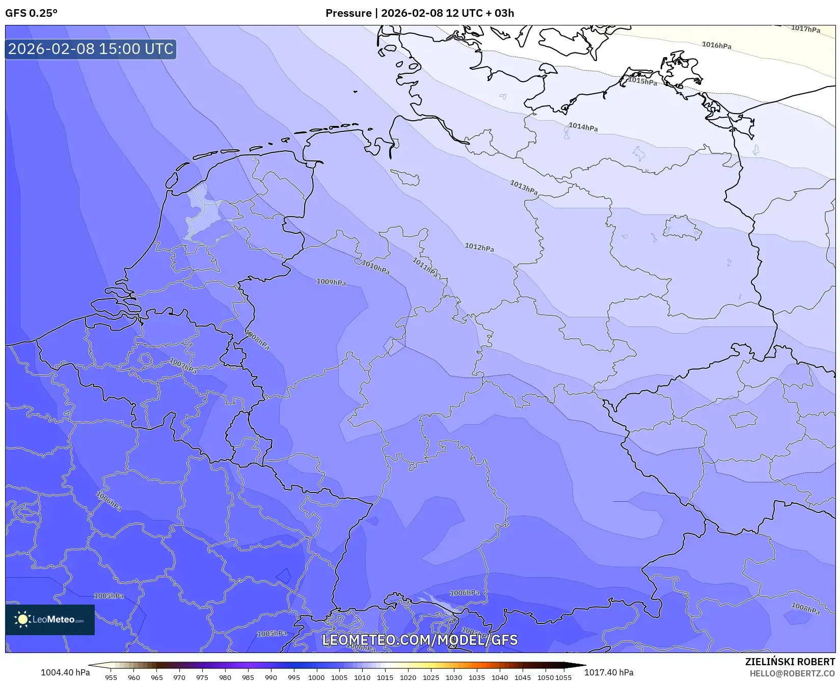 GFS model - Germany, Pressure
