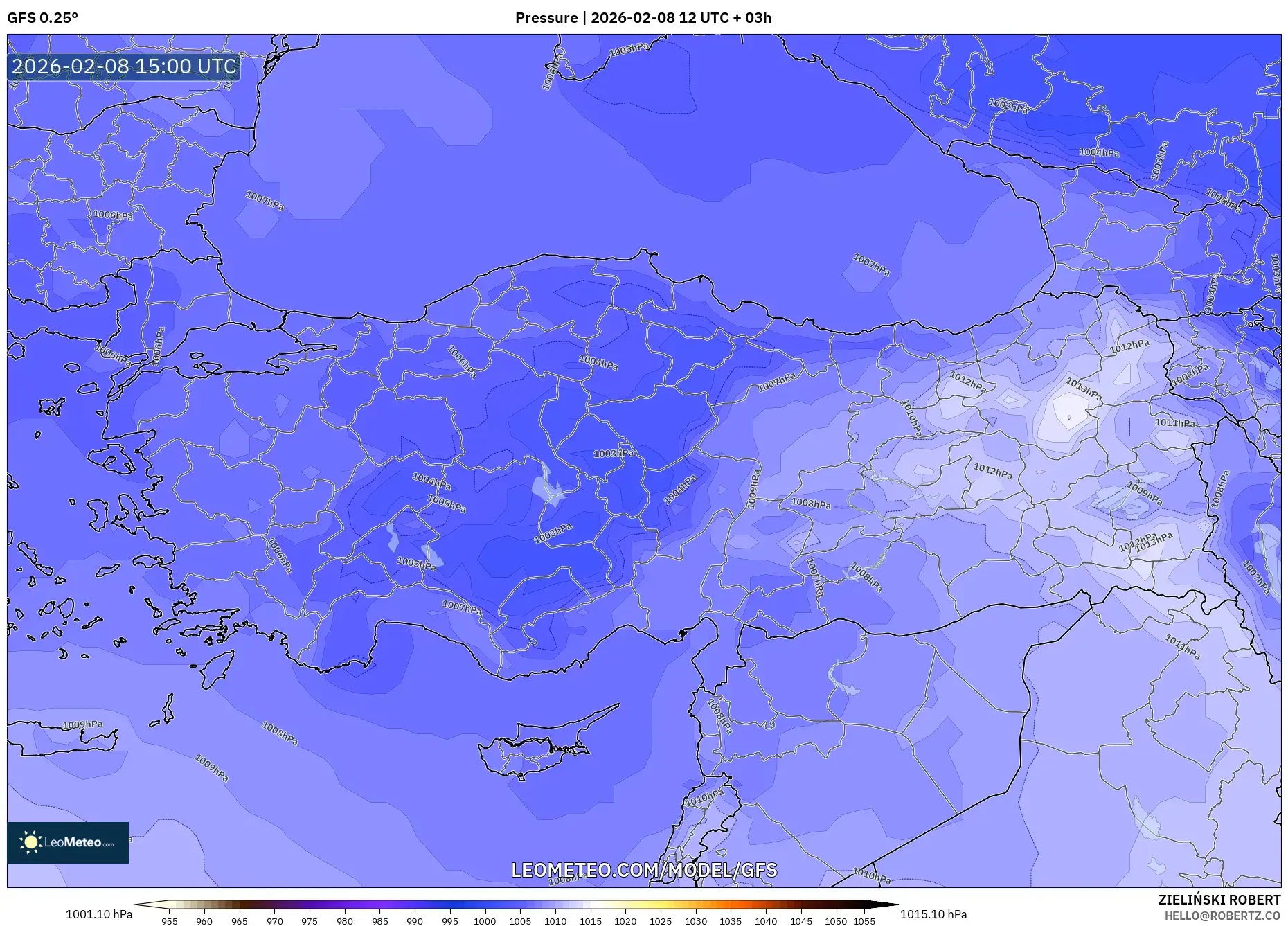 GFS model - Turkey, Pressure