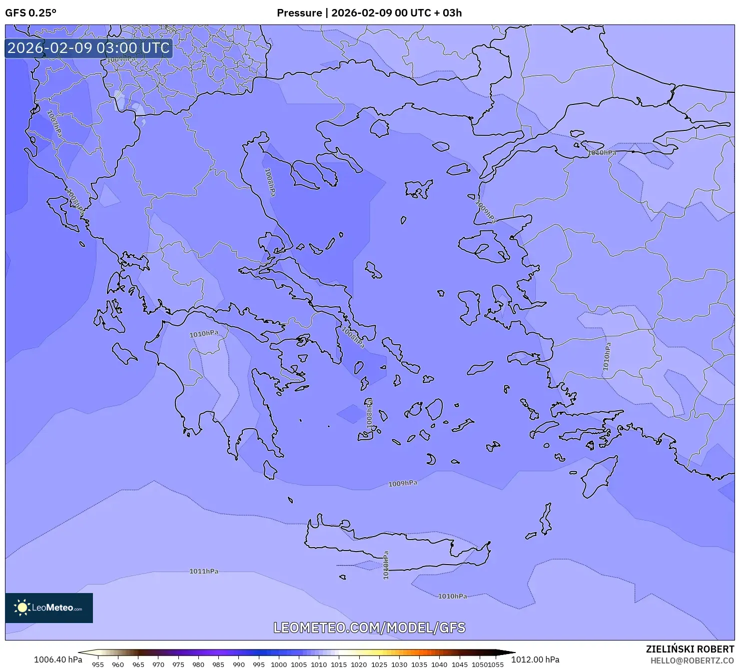 GFS model - Yunani, Tekanan
