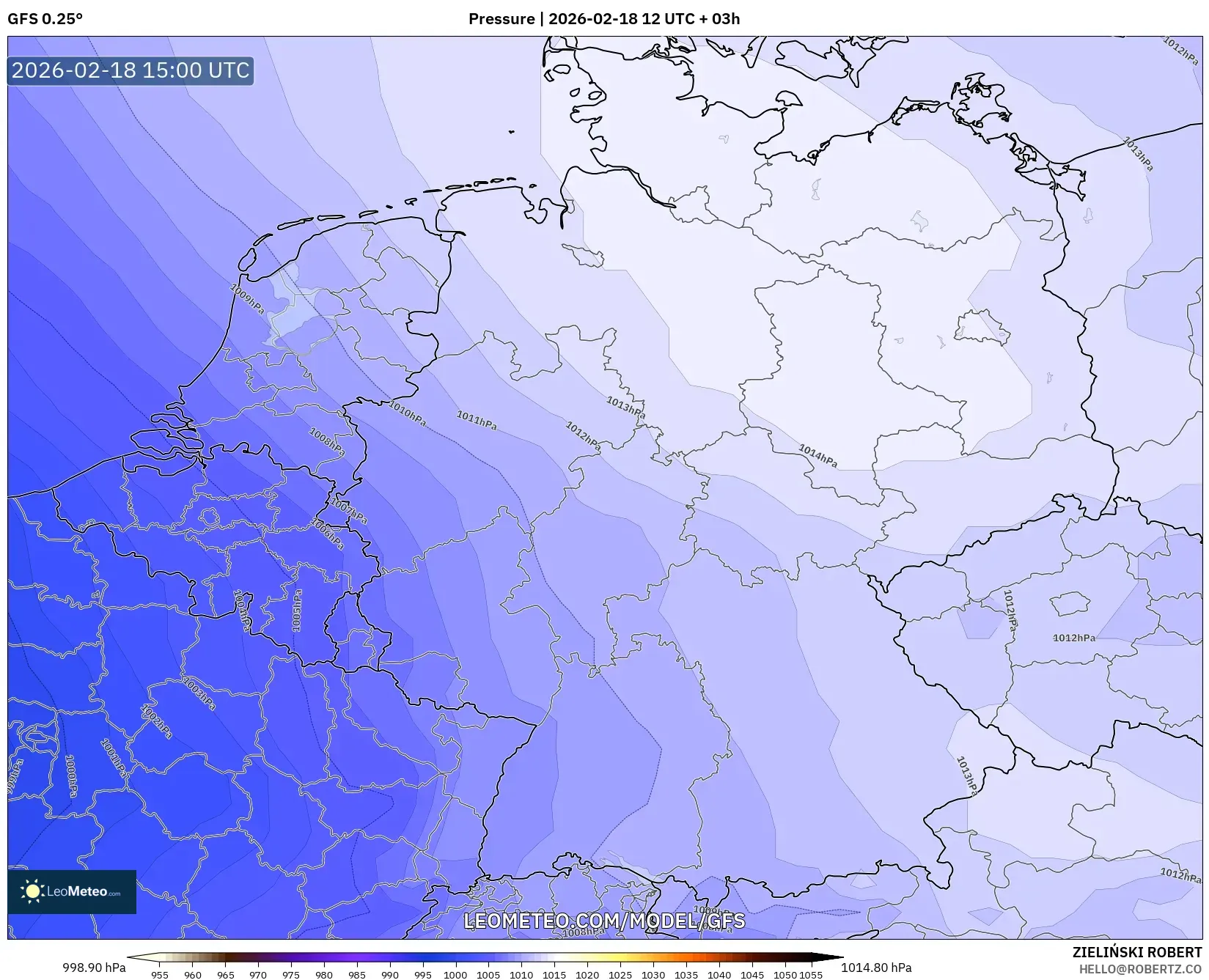 GFS model - Germany, Pressure