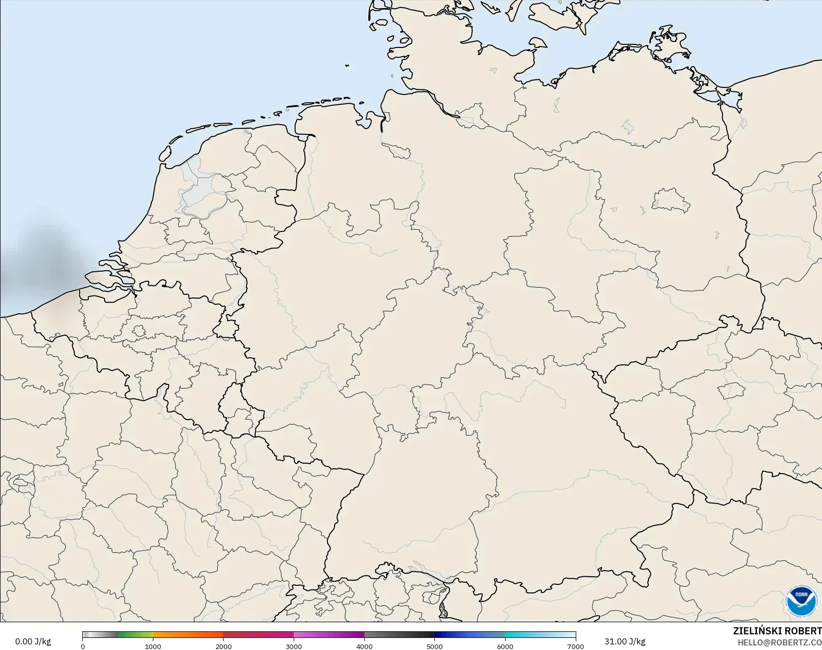 GFS model - Germany, CAPE