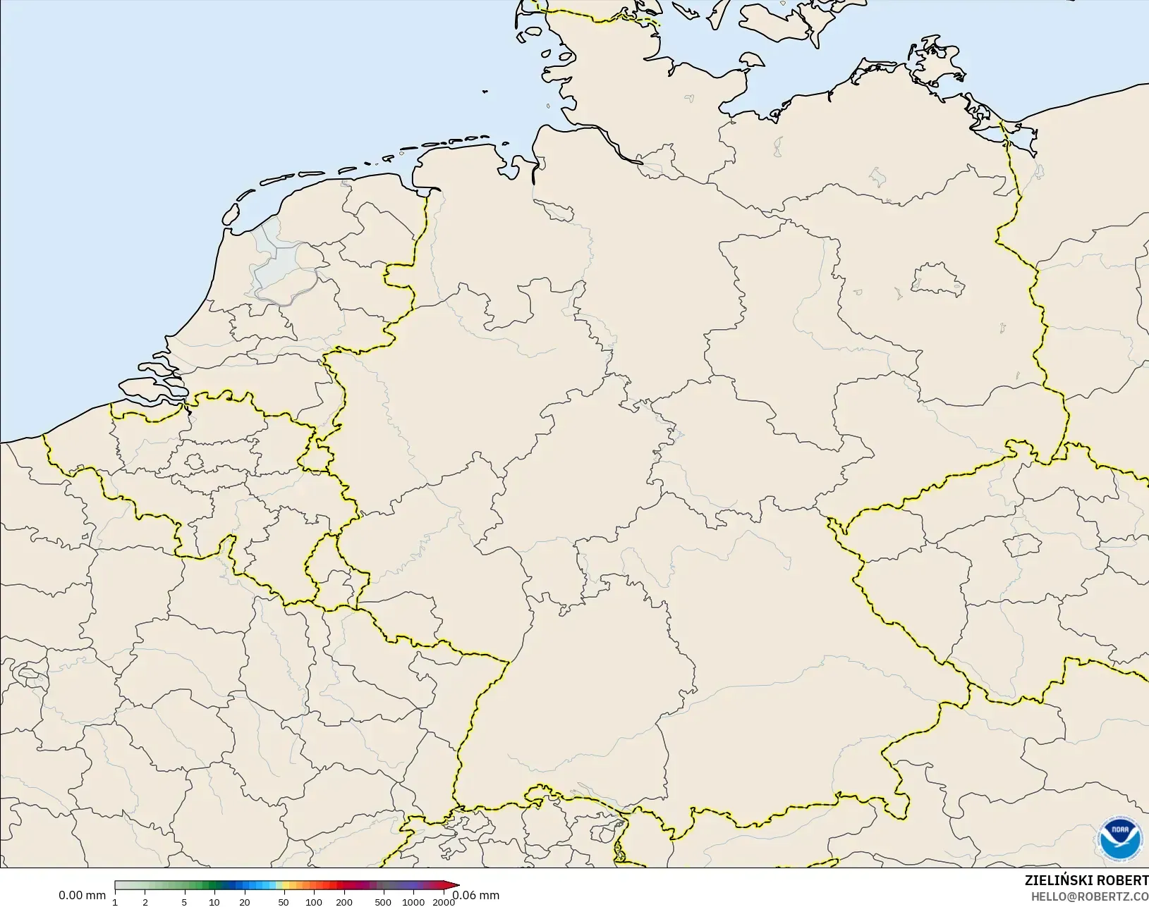 GFS model - Germany, Precipitation Accumulation