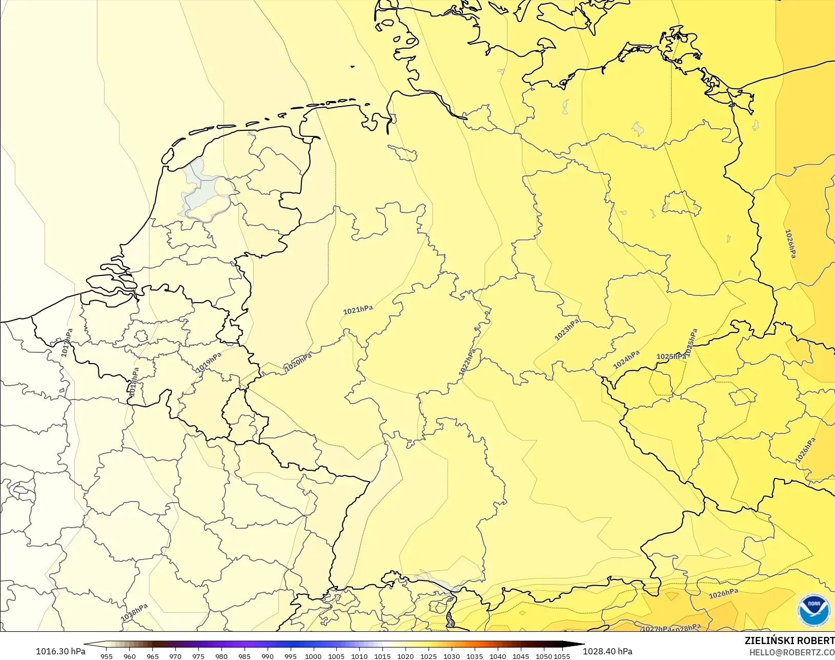 GFS model - Germany, Pressure