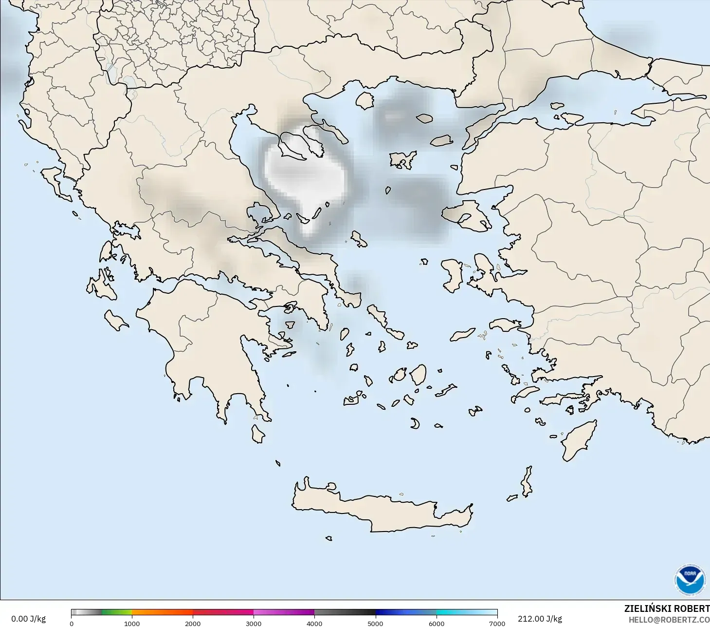 GFS model - Greece, CAPE