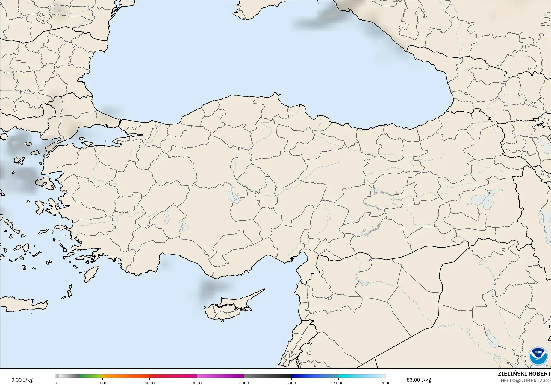 GFS model - Turkey, CAPE