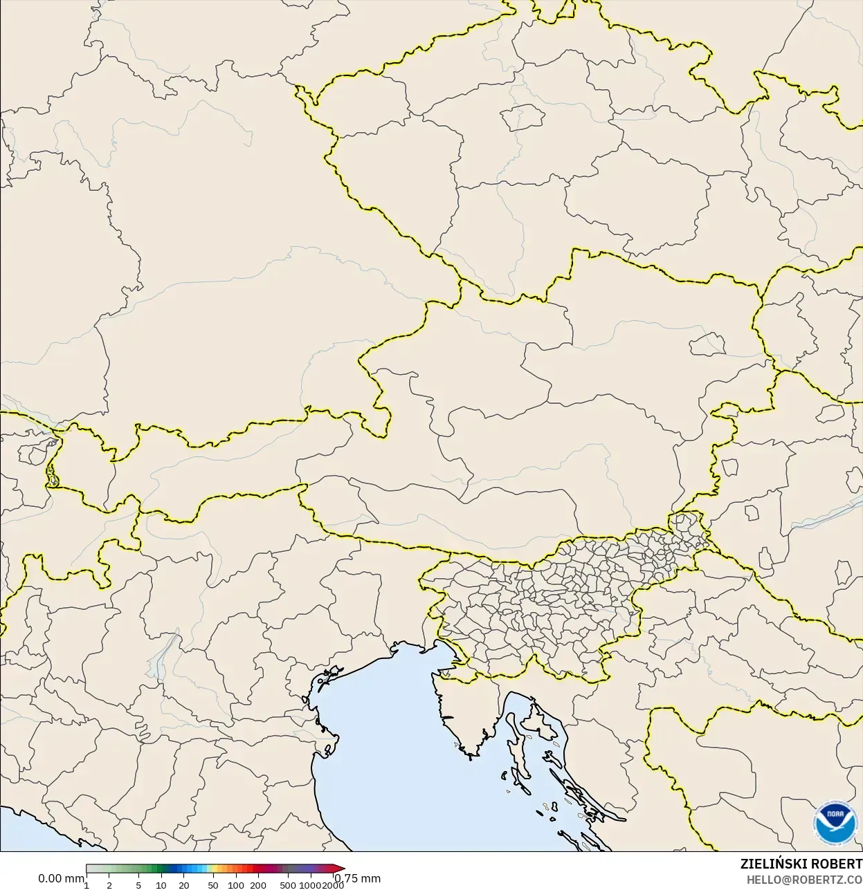 GFS model - Austria, Precipitation Accumulation