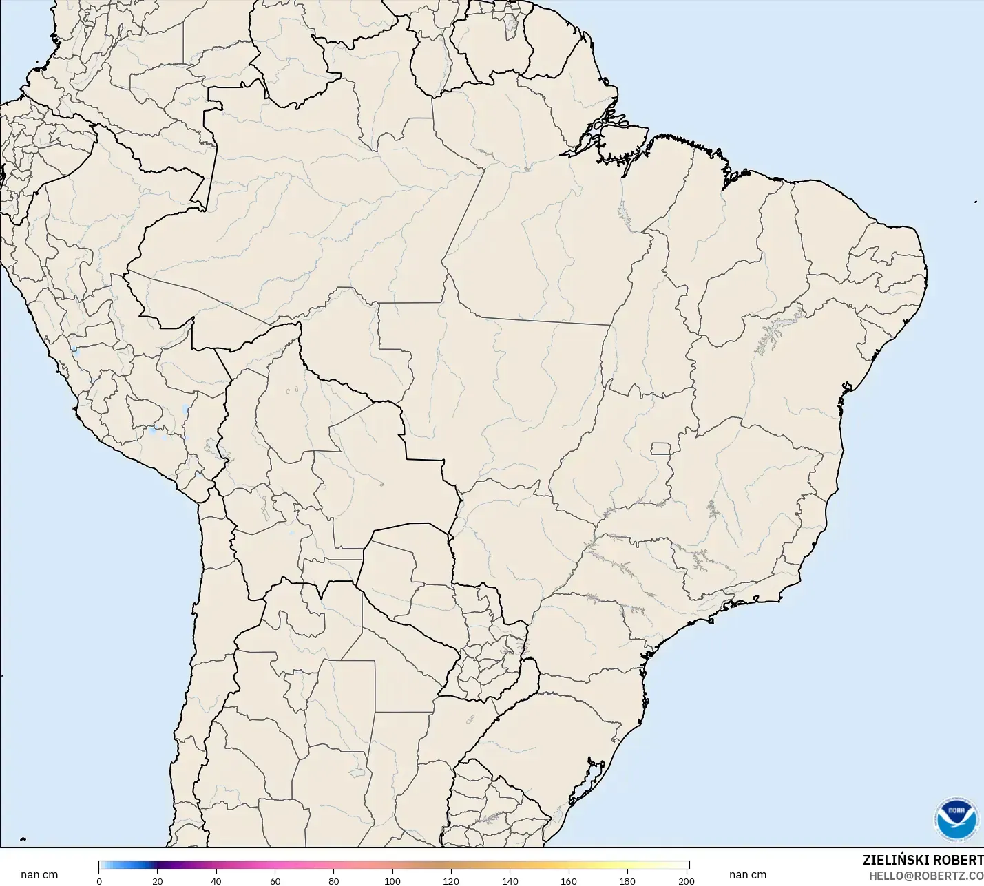 GFS model - Brazil, Snow Depth