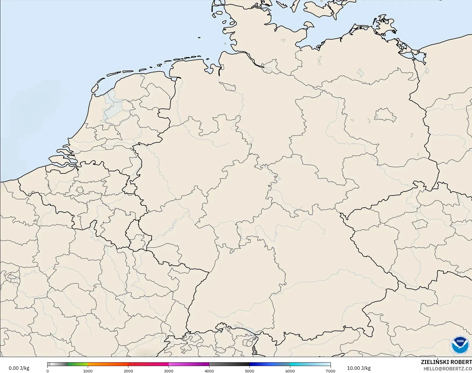 GFS model - Germany, CAPE