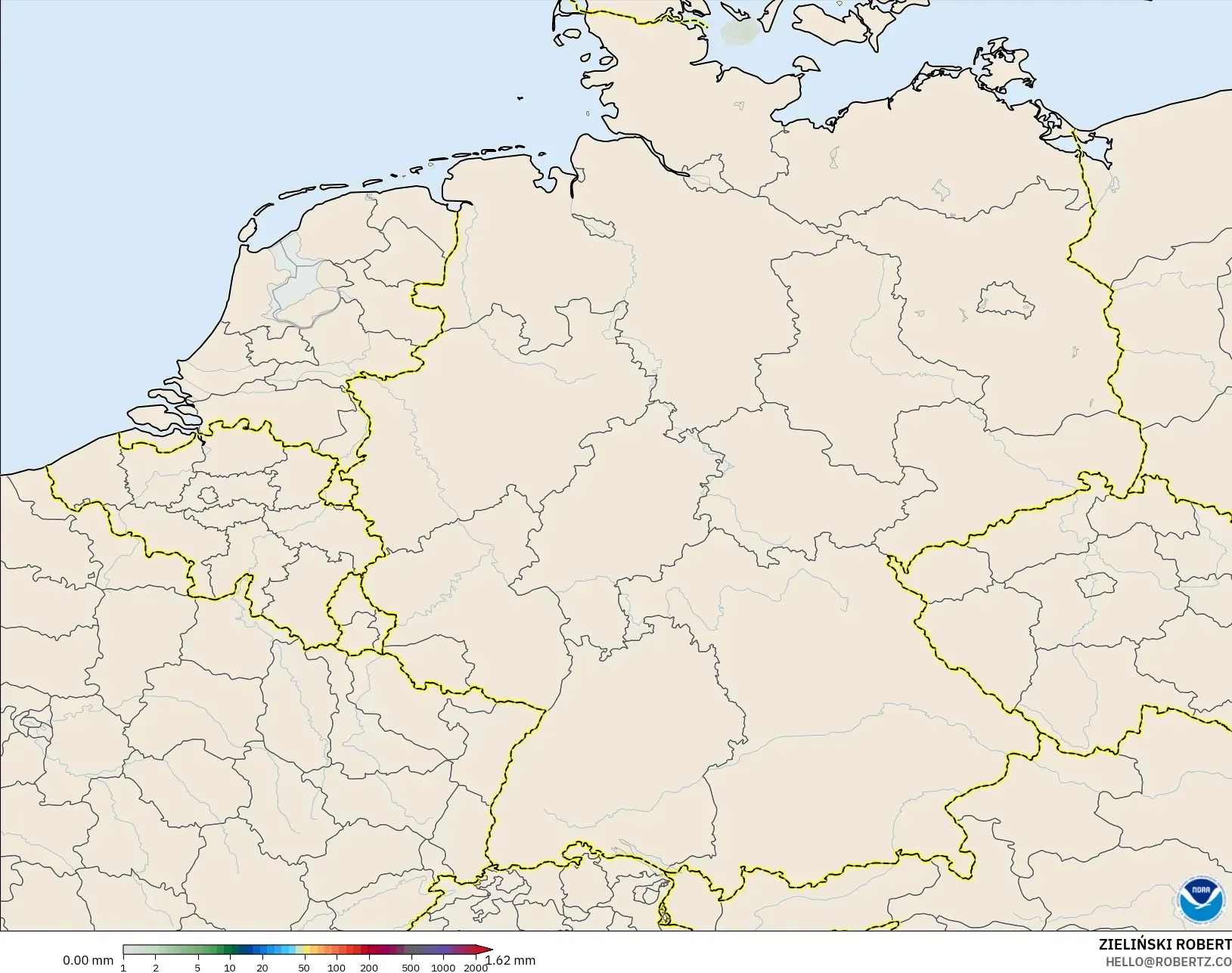 GFS model - Germany, Precipitation Accumulation